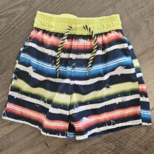 4t Floatimini striped‎ sharks swim trunks true drawstring waist Vacation Spring